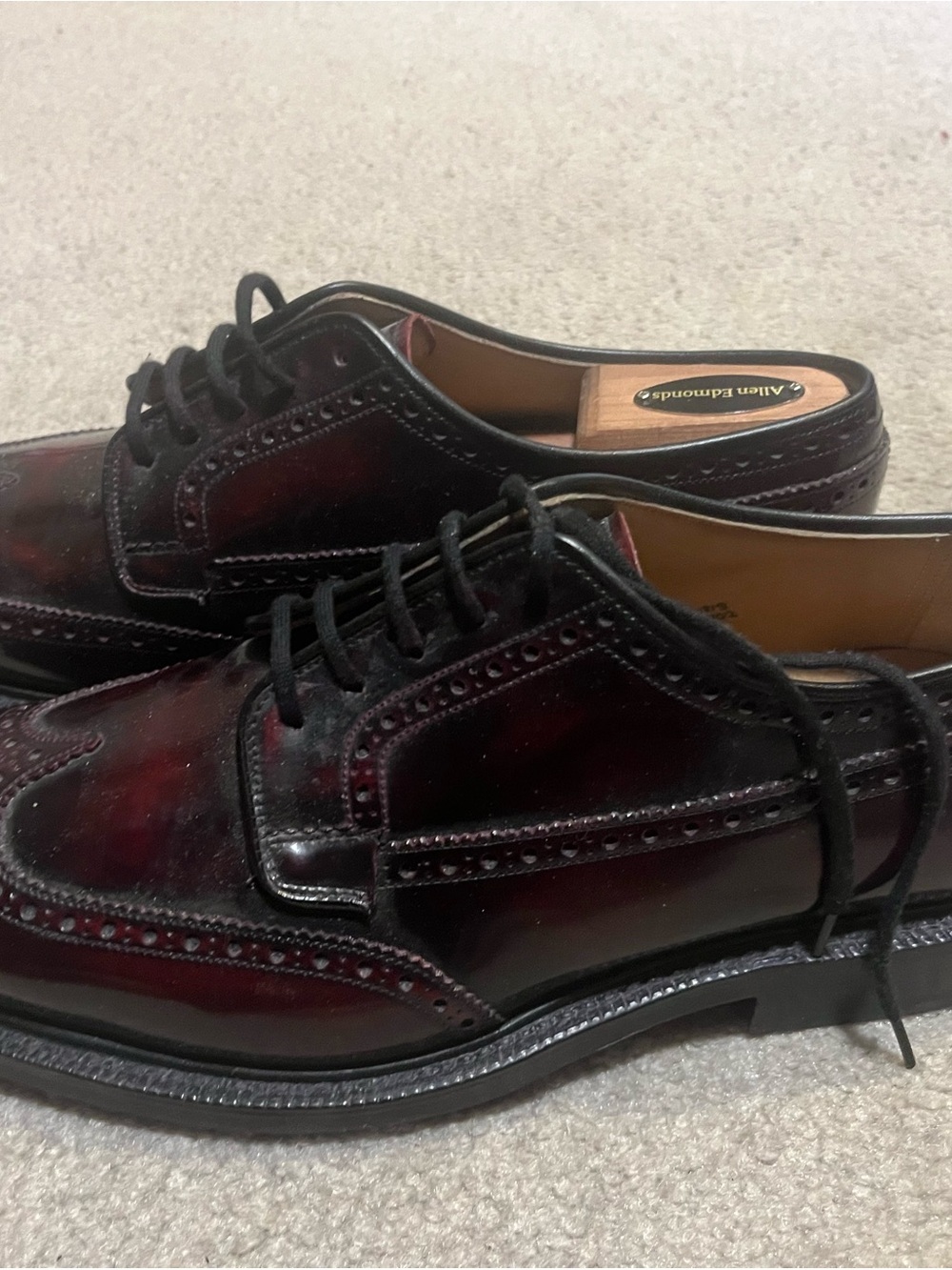 Church's Burgundy and Black Wingtip Derbys - Picture 5 of 5